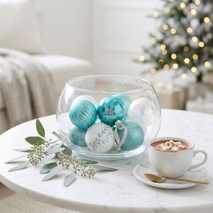 Nueva Tendencia en Decoración Navideña: Bolas Transparentes Personalizadas en Blanco y Verde Azulado, con Textura Espiral, Resistentes a los Golpes, para Colgar en el Árbol, 2026 - Product Image 3