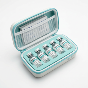 Professional Clinical Sterile 5-Vial Peptide Travel Carrier Impact-Resistant <b>EVA</b> Case for Retatru- Sema- Research Vials Kit - Product Image 1