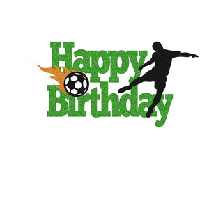 Feliz cumpleaños fútbol pastel Topper jugador de fútbol pastel decoraciones Niño/niña deportes pastel Topper - Product Image 1