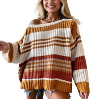Pull-over à manches longues pour homme en mélange de laine respirant et à séchage rapide, rayé sur le devant, décontracté, pour le bureau, entièrement personnalisable