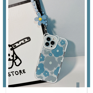 Ins hot cute bear custodia per telefono a forma di orecchio bella lente floreale blu <span class=keywords><strong>cover</strong></span> per telefono creativa per <span class=keywords><strong>iPhone</strong></span> 14 Pro/13/12/<span class=keywords><strong>11</strong></span> X/XR/XS - Product Image 3