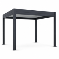 Pergola à toit à lames motorisées, rotation de 0 à 120 degrés, structure d'ombrage pour patio avec capteurs de vent et de pluie