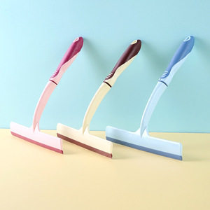Multi Functional Glass <b>Squeegee</b> Plastic Handle Anti Slip Window Cleaning Tool For Home Desktop Use Blue Pink Beige - Product Image 2