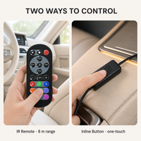 Luz Ambiental para Auto, Kit de Tiras LED RGB para Interiores, 2M 200 LEDs USB 5V, Sincronización con Música, con Control Remoto IR