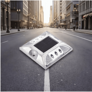 Marqueur de chaussée réfléchissant LED en aluminium étanche IP68, borne solaire pour la sécurité routière - Product Image 1