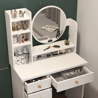 Meuble de chambre à coucher, coiffeuse blanche, ensemble de coiffeuse avec miroir pour le maquillage