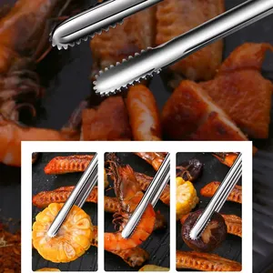 Pinzas para Parrilla Reutilizables de Acero Inoxidable Zenidoo L-539, Pinza para Carne y Pan Ecológica para Barbacoa, Utensilios de Cocina Antideslizantes para Fiestas - Product Image 3