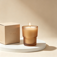 En stock : Pot à bougie en verre vide, faible MOQ, étiquette personnalisée, best-seller pour la décoration intérieure