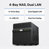 Pour DS423 NAS sans disque à 4 baies avec interface USB, processeur Realtek RTD1619B, 2 Go de RAM DDR4 pour stockage réseau d'entreprise en stock