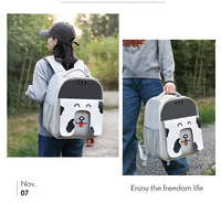 Sac à dos de transport pour animaux de compagnie au design de dessin animé, sac respirant en tissu Oxford pour chats de moins de 6 kg, idéal pour les voyages en extérieur