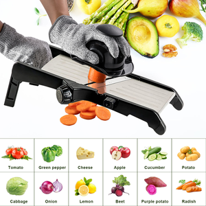 Coupe-légumes manuel multifonctionnel réglable en acier inoxydable pour pommes de terre, oignons <span class=keywords><strong>et</strong></span> spirales alimentaires - Product Image 1