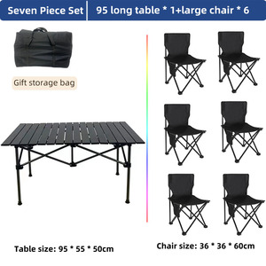 Bán buôn Xách Tay Cắm Trại Dinning dinette bảng thiết lập Chaise gấp bàn và ghế thiết lập - Product Image 4