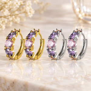Pendientes de Aro Multicolores para Mujer, Estilo Veraniego, para Uso Diario, Accesorios para las Orejas - Product Image 3