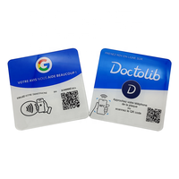Autocollants de table en acrylique RFID NFC 13,56 MHz Ntag213, carte NFC pour avis Google, support tactile mobile pour réseaux sociaux avec code QR
