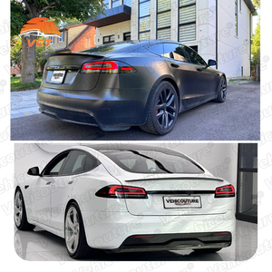 Kit d'aileron arrière en fibre de carbone sèche noir mat style TS pour Tesla Model S <span class=keywords><strong>Plaid</strong></span> Hatchback - Product Image 5