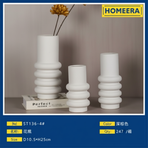 Confezione da 24 pezzi di vasi da tavolo in ceramica D105 H25cm semplice Design tradizionale cinese per regali di decorazioni per la casa in colore campione - Product Image 1