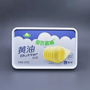 IML stampa scatola di plastica 200 g 7 oz imballaggio di burro vaschette di margarina in plastica logo a prova di manomissione contenitore di plastica per burro di arachidi