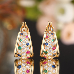 Pendientes de Oreja Geométricos Multicolores para Mujer, Estilo Étnico, Accesorios para el Día a Día - Product Image 5