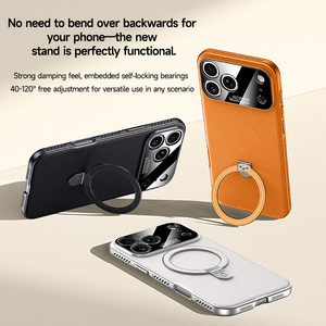 Étui <span class=keywords><strong>de</strong></span> téléphone portable en cuir avec <span class=keywords><strong>protection</strong></span> d'objectif <span class=keywords><strong>de</strong></span> grande fenêtre et chargement magnétique sans fil pour <span class=keywords><strong>iPhone</strong></span> 17 Pro Max 16 15 14 Plus 13 12 <span class=keywords><strong>11</strong></span> - Product Image 2