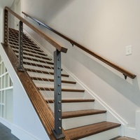 Poteau de garde-corps en acier inoxydable 304 brossé noir sur mesure de 36 pouces pour escalier, balcon, intérieur, extérieur, main courante en bois