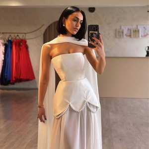 Robe de <span class=keywords><strong>soir</strong></span>ée élégante OUDINA, nouvelle collection été, sans bretelles, à une épaule, avec ruban plissé, <span class=keywords><strong>pour</strong></span> femmes - Product Image 3