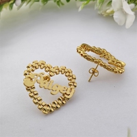 Dropshipping Aangepaste naam Rollie Band Luxe hoepeloorbellen Personaliseer hartvormige hoepel voor vrouwen CE-certificaat Valentijnsdagcadeau