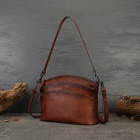 WESTAL Vintage Ladies Shoulder Satchel Bag Sacs à main en cuir véritable avec multi-poches Sacs à bandoulière en cuir pour femmes