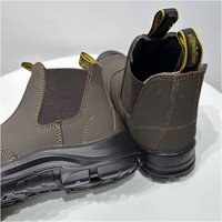 Bottes de sécurité en cuir imperméables et respirantes avec embout en acier, antidérapantes, montantes, pour l'hiver