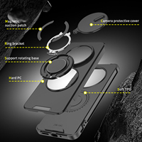 Étui de protection anti-empreintes digitales, anti-chute, en TPU+PC avec support magnétique rotatif à 360° pour téléphone Redmi Note 14pro 14 Pro Plus 5g