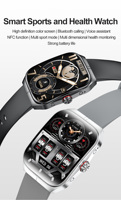 Montre connectée Android HK80 GPS AMOLED IP68, surveillance de la pression artérielle, suivi du rythme cardiaque et du sommeil, bracelet en silicone, autonomie de 7 à 10 jours.