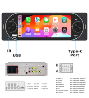 Autoradio MP5 OEM 5,2 pouces IPS avec CarPlay sans fil, Android AUTO, radio FM RDS, Bluetooth, USB, type-C, AUX