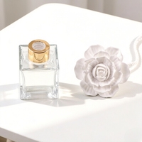 Diffuseur d'huiles essentielles en céramique parfumée aux fleurs, en porcelaine faite à la main, flacon en verre de 100 ml, parfum d'ambiance pour la maison