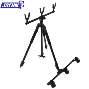 Soporte de Trípode Plegable Ultracompacto de Aleación de Aluminio Negro JSFUN para Cañas de Pescar - Product Image 1