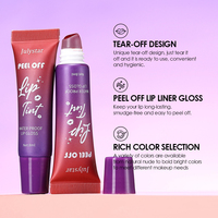 Gloss à lèvres mat longue tenue Julystar Professional Makeup, facile à appliquer, parfum fruité, waterproof, 8ml, effet peel-off.