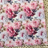Nouvelle Tendance Tissu 100% Lin 40S 150gsm Motif Fleur de Pivoine Doux Lin Uni Imprimé Numérique Personnalisé Rideau Tissé pour Femmes et Filles