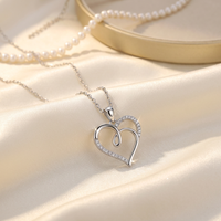 Bijoux de luxe en argent sterling 925, cœur ajouré en spirale, pavé de moissanite de qualité VVS, romantiques et exquis pour femmes, vente en gros