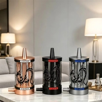 Kit Chicha Portable d'Extérieur Lyu, Design Givré Miroir, en Alliage d'Aluminium Durable, Écologique, Prise Japonaise, 1 Tuyau, Coffret Cadeau