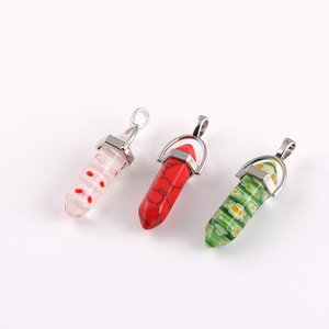 Pendentif double pointe en pierre naturelle, couleurs mélangées, serti clos, pour la fabrication de bijoux DIY, accessoires de charme unisexe - Product Image 4