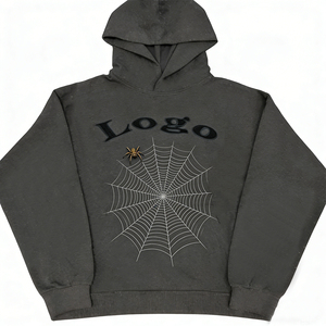 Sudadera con Capucha, Estilo Hip Hop, Personalizada con Logotipo, Unisex, Diseño de Telaraña con Estampado Puff - Product Image 6