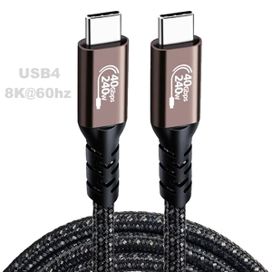 USB4.0 Haute Qualité 40Gbps 240W Usb C à Type C Câble de Charge de Données de Type C <span class=keywords><strong>pour</strong></span> <span class=keywords><strong>Switch</strong></span> Téléphones Mobiles - Product Image 1
