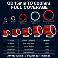Joint torique en silicone, diamètre extérieur de 15 mm à 600 mm, épaisseur de 5 mm, joint d'étanchéité en caoutchouc rouge, taille personnalisée, directement de l'usine, marque Dongting, Chine