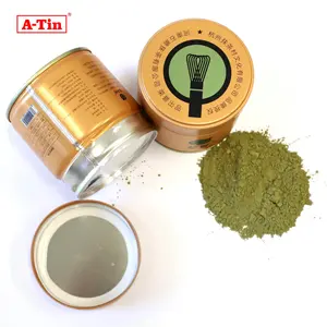 A-tin 73mm Luxury Can Packaging Matcha Powder Airtight Can Canister Metal Round Empty Coffee Tea Can For Tea