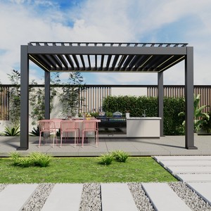 Pavillon motorisé moderne en alliage d'aluminium thermolaqué, pliable automatiquement, résistant aux intempéries, <span class=keywords><strong>abri</strong></span> de <span class=keywords><strong>terrasse</strong></span> pour fêtes - Product Image 4