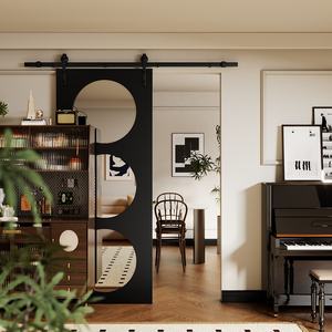 モダンシンプルなガラスインテリアドアレトロフレンチハンギングトラック防水寝室用キッチントイレサイド家庭用 - Product Image 5