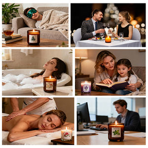 Set Regalo di Candele Profumate di Lusso Artigianali in Cera di Soia di Grandi Dimensioni con Logo Personalizzato all'Ingrosso e Private Label, Aromatizzate al Caffè e ai Fiori - Product Image 3