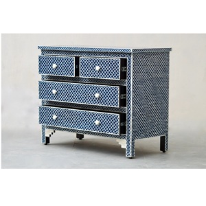 Bone Inlay <b>Chest</b> Cabinet with Handcrafted Artisan Design Modern Eco-Friendly <b>Storage</b> for Living Room Hotel & School Use - Product Image 6