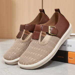 Zapatos ligeros y transpirables de tacón bajo para mujer, zapatos para caminar para primavera, coordinación informal, sin olor, amortiguación con hebilla para mamás - Product Image 1