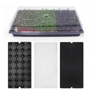 1020マイクログリーンプランタートレイブラックプラスチック植物苗発芽成長苗床繁殖種子スターター水耕栽培トレイ
