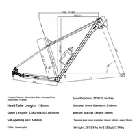 Cadre mat léger personnalisable de vélo de montagne d'alliage d'aluminium de finition 27.5/29 pouces concurrentiels