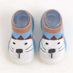 Оптовая продажа обуви для мальчиков 100% хлопок детские носки с резиновой подошвой